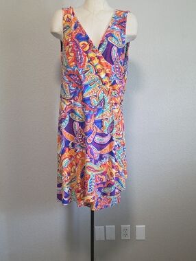 ralph lauren asymmetrical georgette dress RALPH LAUREN Lauren Ruffled Georgette Dress Peach Size 2 $145